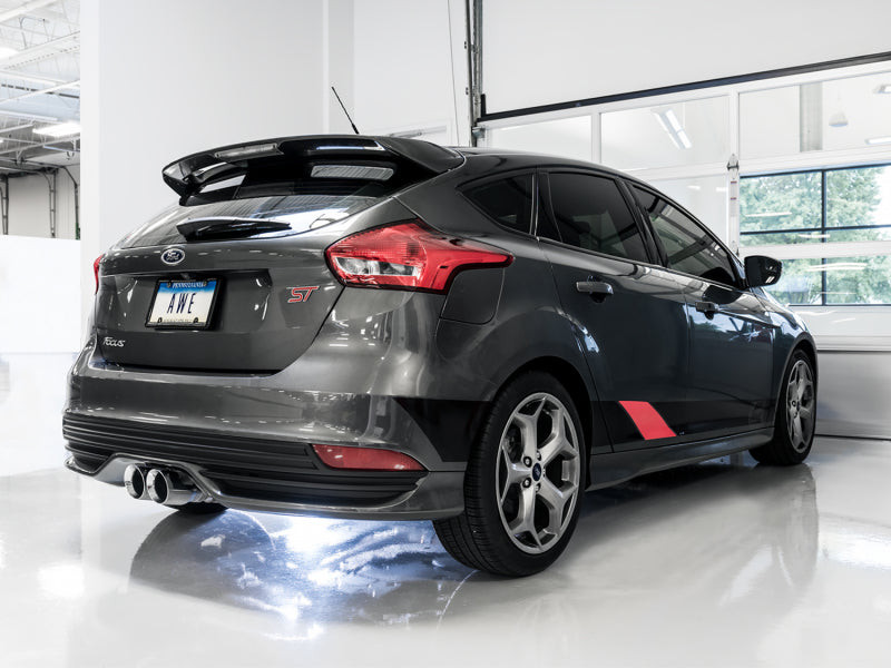 AWE Tuning Ford Focus ST Touring Edition Cat-back Exhaust - Non-Resonated - Chrome Silver Tips - DTX Performance