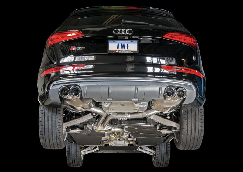 AWE Tuning Audi 8R SQ5 Touring Edition Exhaust - Quad Outlet Chrome Silver Tips - DTX Performance