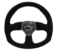Load image into Gallery viewer, NRG Reinforced Steering Wheel (320mm Horizontal / 330mm Vertical) Suede w/Red Stitch, performance car parts, DTX Performance