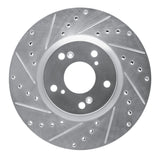 R1 06-15 Honda Civic Si Front Left Drilled & Slotted Silver Brake Rotor