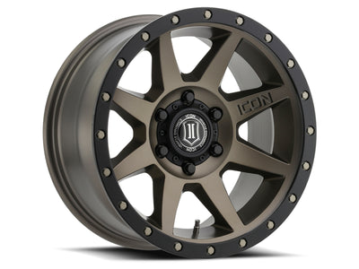 ICON Rebound 17x8.5 6x5.5 25mm Offset 5.75in BS 95.1mm Bore Bronze Wheel for performance upgrades and tuning DTX Performance shop.