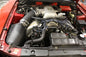 JLT 96-98 Ford Mustang SVT Cobra Black Textured Ram Air Intake Kit w/Red Filter installed engine view