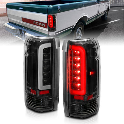 ANZO 1987-1996 Ford F-150 LED Taillights Black Housing Clear Lens DTX Performance aftermarket upgrade