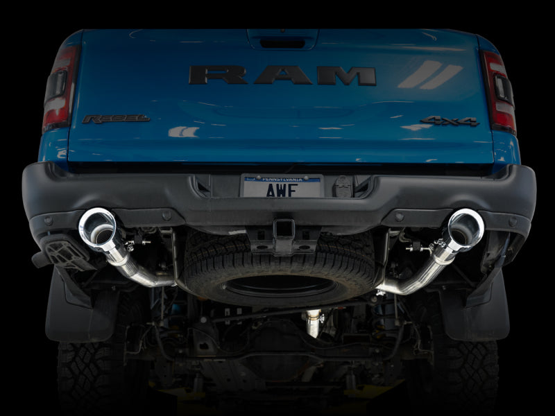 AWE Tuning 19-21 RAM 1500 5.7L (w/Cutouts) 0FG Dual Rear Exit Cat-Back Exhaust - Chrome Silver Tips - DTX Performance