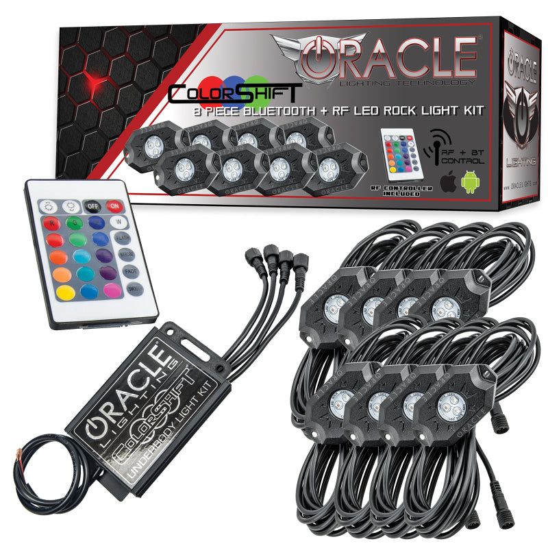 Oracle Bluetooth + RF Underbody Rock Light Kit - 8 PCS - ColorSHIFT for performance cars