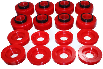 Energy Suspension 08-16 Ford F-250/F-350/F-450/F-550 Super Duty Crew Cab Red Body Mount Set for performance tuning upgrades