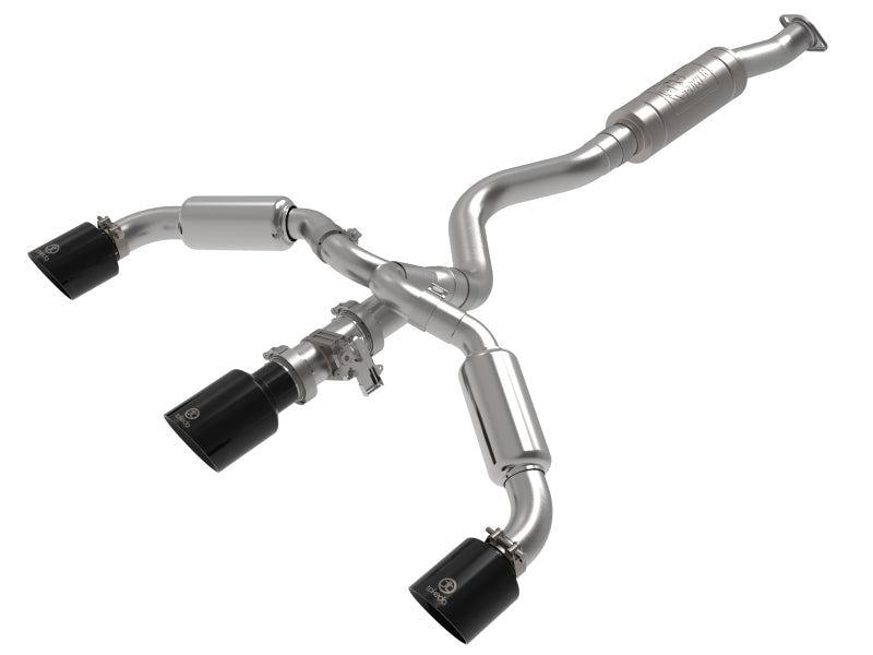 aFe 23-24 Toyota GR Corolla L3 1.6L (t) Gemini XV 3in to 2-1/2in Cat Back Exhaust w/ Black Tips - DTX Performance