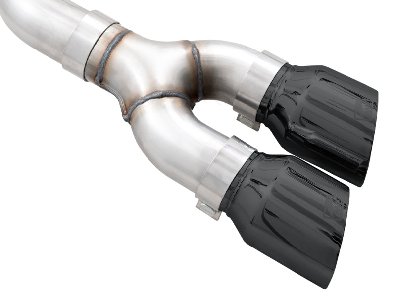 AWE 0FG 21+ Ford F150 Dual Side Exit Cat-Back Exhaust - 4.5in Diamond Black Tips - DTX Performance