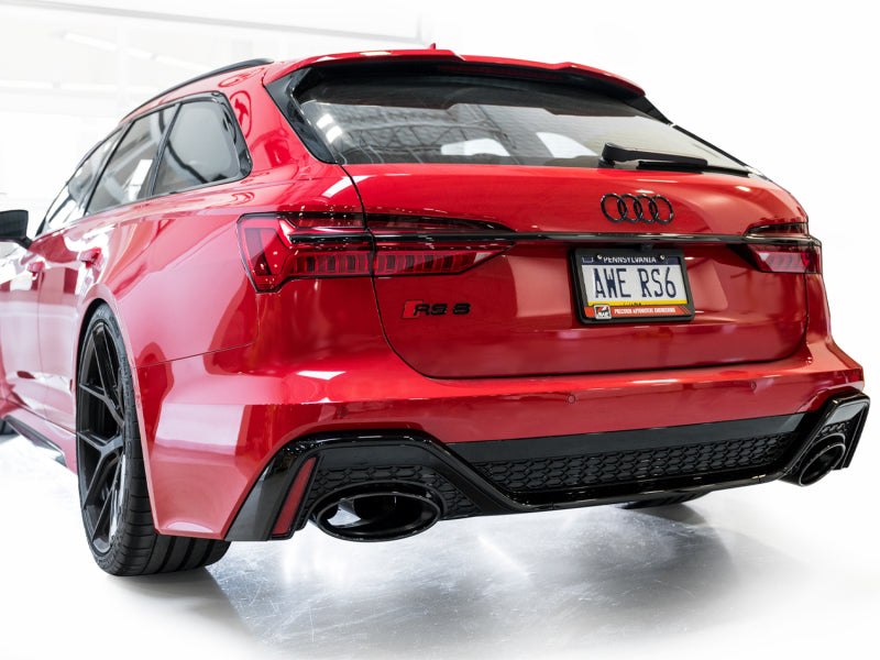 AWE Tuning 21-23 Audi C8 RS6/RS7 SwitchPath Cat-back Exhaust - Diamond Black Tips - DTX Performance