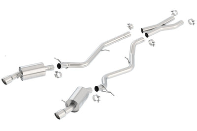 Borla 07-08 BMW 335i coupe/sedan aggressive catback exhaust system from DTX Performance, enhancing performance and sound.