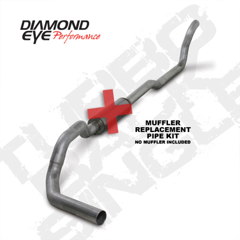 Diamond Eye KIT 4in TB MFLR RPLCMENT PIPE SGL AL: 2-WHEEL DRIVE ONLY 89-93 DODGE CUMMINS 5.9L - DTX Performance