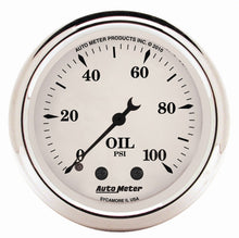 Load image into Gallery viewer, AutoMeter Gauge Oil Press 2-1/16in. 100PSI Mech Old Tyme White, performance car parts, veteran owned performance shop, engine performance parts