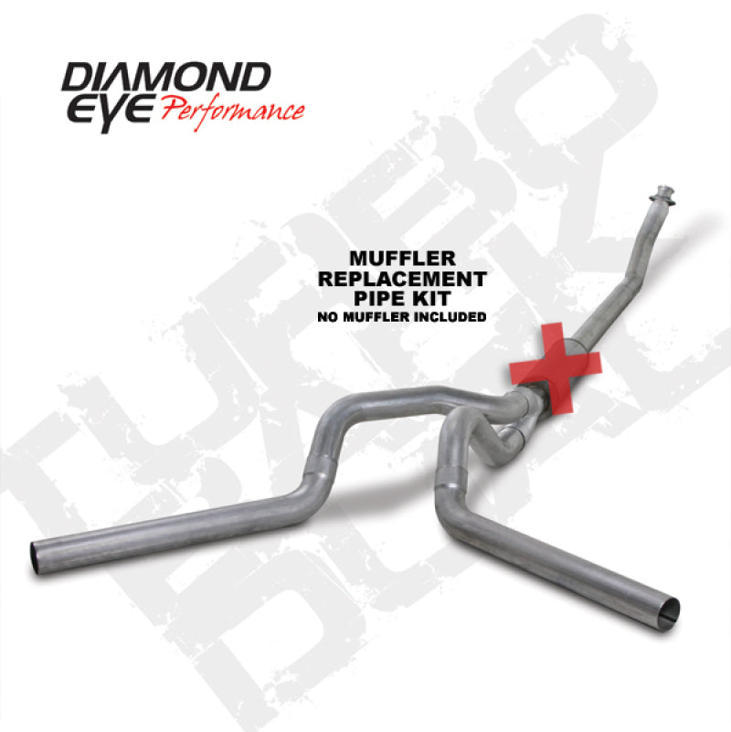 Diamond Eye KIT 4in TB MFLR RPLCMENT PIPE DUAL AL: 94-02 DODGE CUMMINS 5.9L - DTX Performance