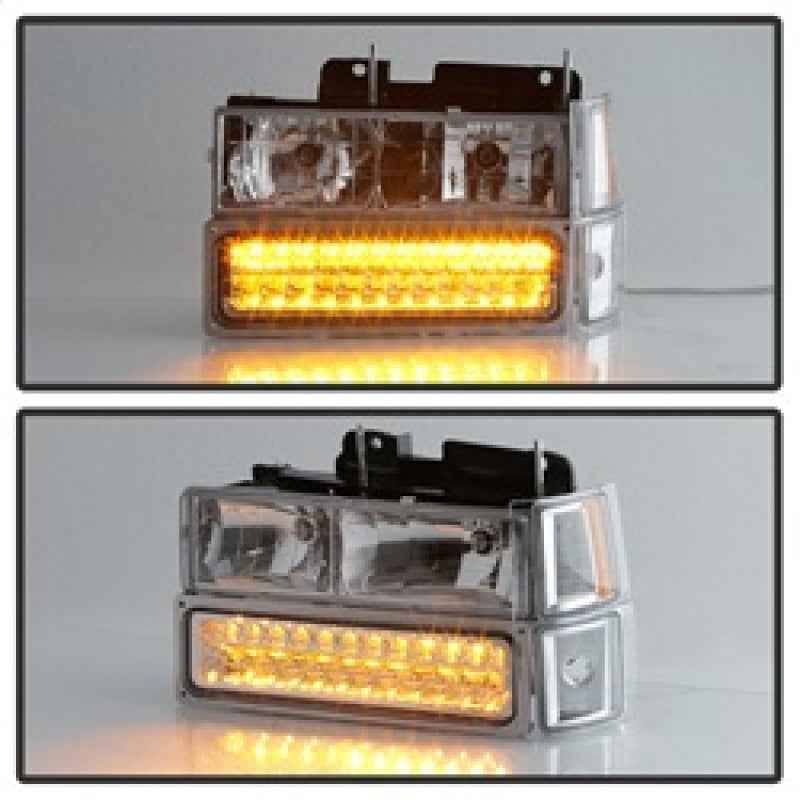 xTune 92-94 Blazer Full Size Corner/LED Bumper Headlights Chrome HD-JH-CCK88-LED-AM-C-SET for performance car parts