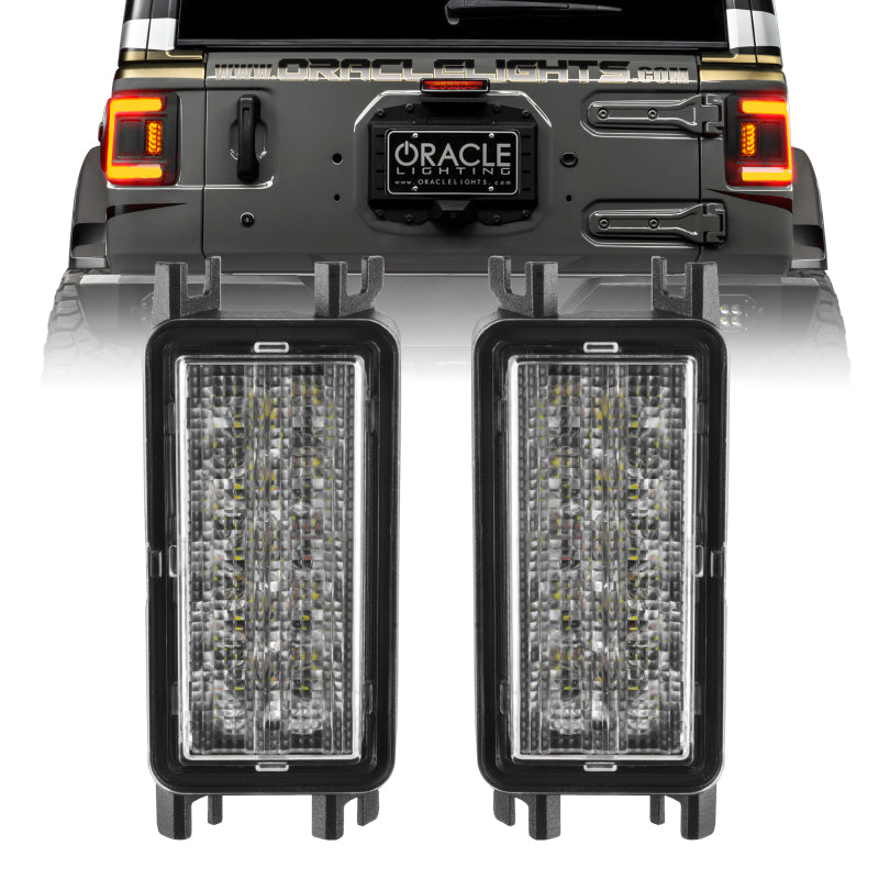 Oracle 2018+ Jeep Wrangler JL Dual Function Reverse LED Modules Flush Tail Light - Amber/White - DTX Performance