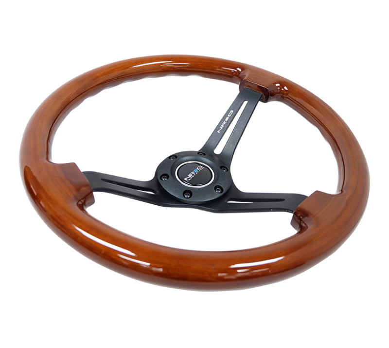 NRG Reinforced Steering Wheel 350mm Brown Wood, performance car parts, DTX Performance, high performance auto parts, racing suspension