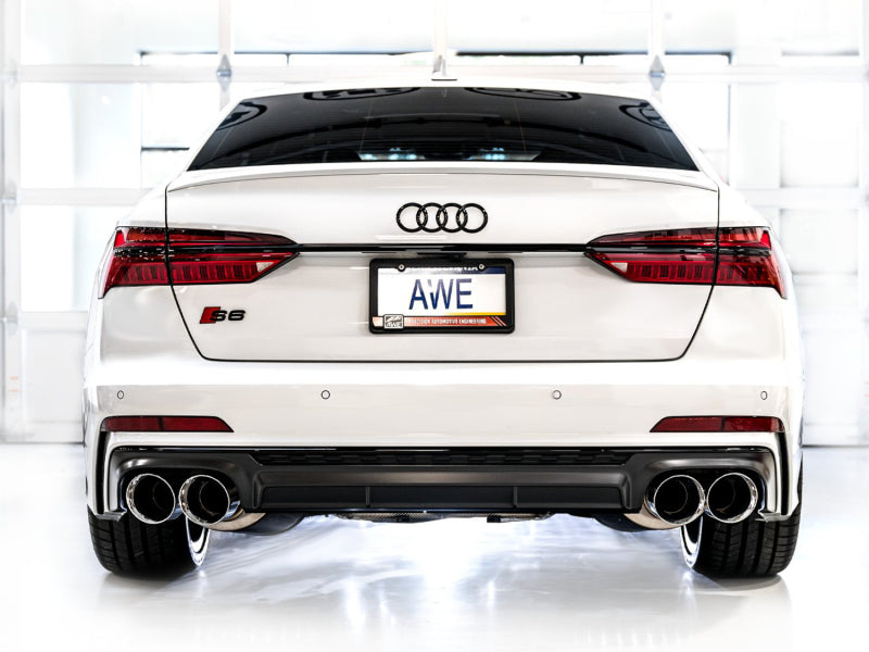 AWE Tuning 19-23 Audi C8 S6/S7 2.9T V6 AWD Touring Edition Exhaust - Chrome Silver Tips - DTX Performance