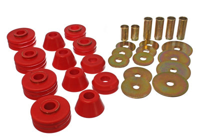 Energy Suspension 73-80 GM 1/2 Ton C-10/C1500 Pick Up 2WD Red Body (Cab) Mount Set for performance upgrades