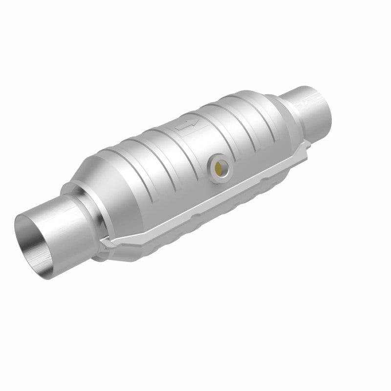 MagnaFlow Conv Univ 2in Inlet/Outlet Center/Center Round 11in Body L x 5.125in W x 15in Overall L for performance upgrades