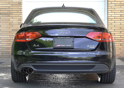 AWE Tuning Audi B8 A4 Touring Edition Exhaust - Single Side Diamond Black Tips on high performance car