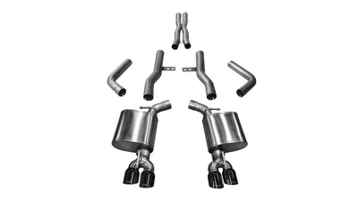 Corsa 2015-2023 Dodge Challenger Hellcat Dual Rear Exit Extreme Exhaust w/ 3.5in Black Tips for high performance tuning