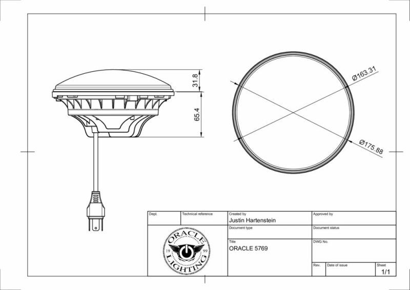 Oracle Jeep Wrangler JL/Gladiator JT 7in. High Powered LED Headlights (Pair) - Dynamic technical drawing