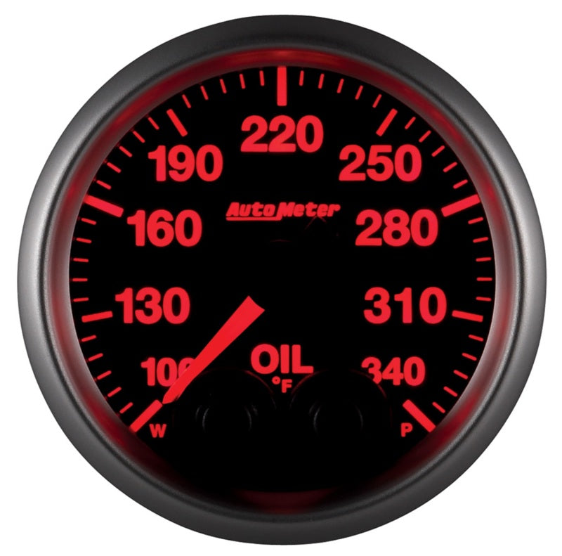 Autometer Elite 52mm 100-340 Deg F Oil Temp Peak & Warn w/ Electronic Control Gauge for performance car tuning