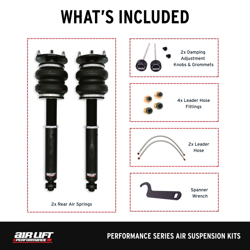 Air Lift Performance 89-00 Lexus LS400 Rear Air Suspension Kit, aftermarket performance parts, DTX Performance, racing suspension set.