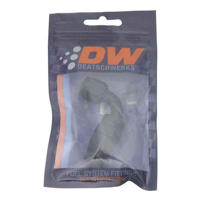 DeatschWerks 6AN Female Swivel 90-Degree Hose End PTFE - Anodized Matte Black, performance car parts by DTX Performance