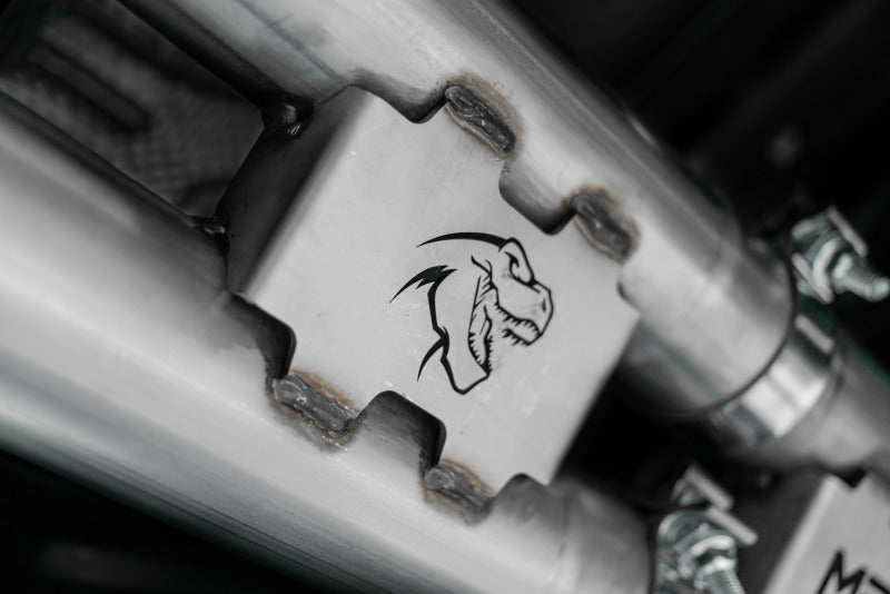 MBRP 2021 Ram TRX 6.2 S/C 3in Catback Dual Rear Carbon Fiber Tips(Race)- T304 exhaust close-up