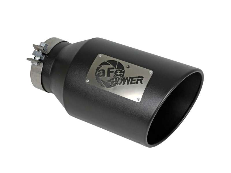 aFe Power Universal 5in Inlet 8in Outet MACH Force-XP Clamp-On Exhaust Tip - Black - DTX Performance