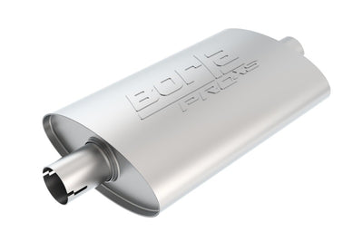 Borla Universal Pro-XS Oval 2.5in Inlet/Outlet Center/Center Notched Muffler, performance car parts, DTX Performance exhaust.