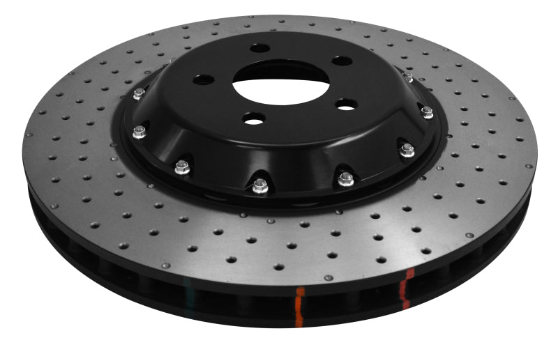 DBA 15-20 Ford Mustang GT Perf Package (380mm Front Rotor) Front 5000 Series Drilled Rotor w/Blk Hat - DTX Performance