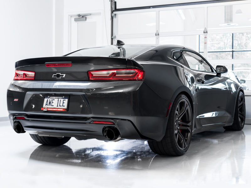 AWE Tuning 16-19 Chevrolet Camaro SS Axle-back Exhaust - Track Edition (Diamond Black Tips) - DTX Performance