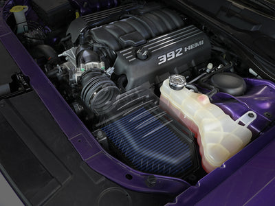 aFe MagnumFORCE Intake Super Stock Pro 5R Media Dodge Challenger 15-20 V6-3.6L/V8-5.7L/6.4L/6.2L engine view