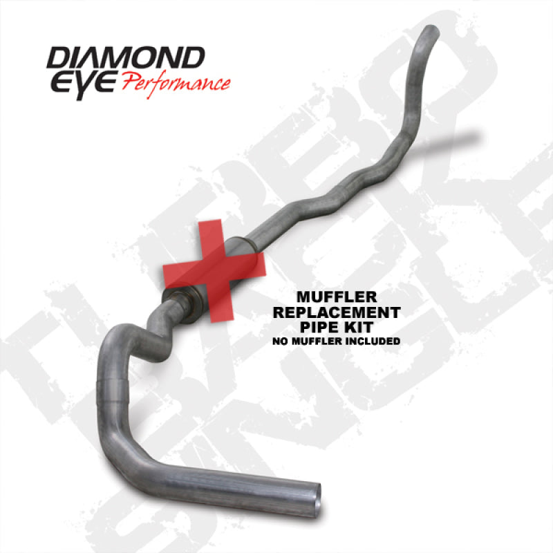 Diamond Eye KIT 4in TB MFLR RPLCMENT PIPE SGL AL: 89-93 DODGE CUMMINS 5.9L - DTX Performance