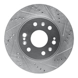 R1 05-19 Chevrolet Silverado 1500 Front Right Drilled & Slotted Silver Brake Rotor