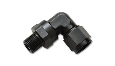 Vibrant -4AN to 1/8in NPT Female Swivel 90 Degree Adapter Fitting for performance car parts and upgrades by DTX Performance.