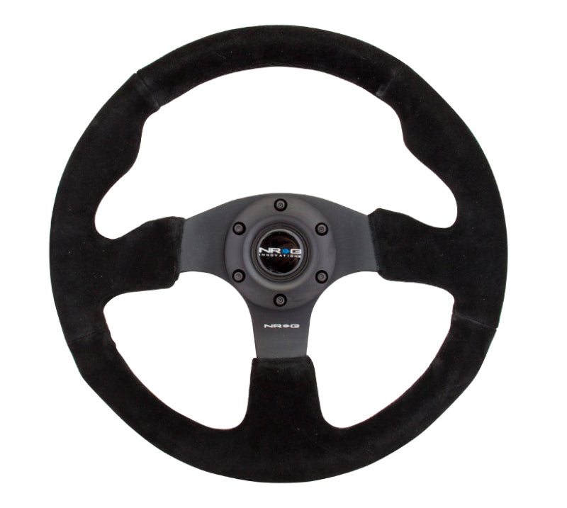 NRG Reinforced Steering Wheel (320mm) Suede w/Black Stitch, performance car parts at DTX Performance, high performance auto parts