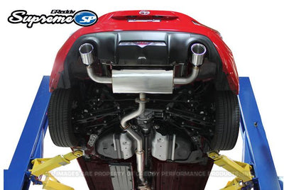 GReddy 13-15 Scion FR-S Supreme SP Exhaust on car lift, high performance exhaust system, DTX Performance shop, aftermarket auto parts