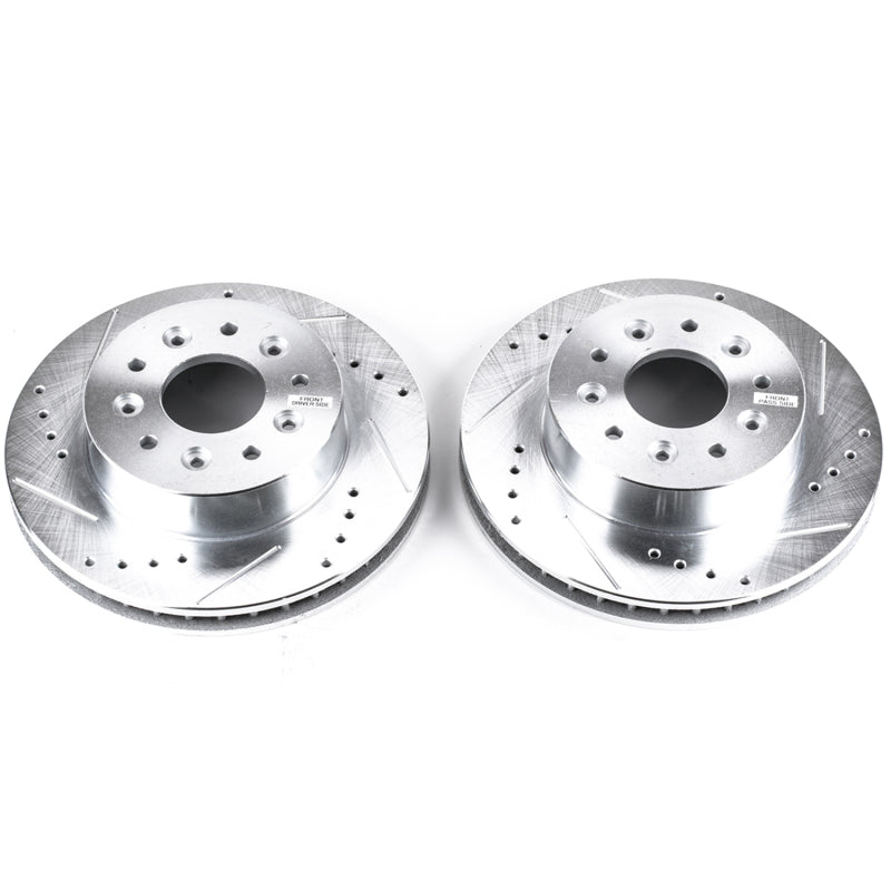 Power Stop 63-82 Chevrolet Corvette Front Evolution Drilled & Slotted Rotors - Pair - DTX Performance