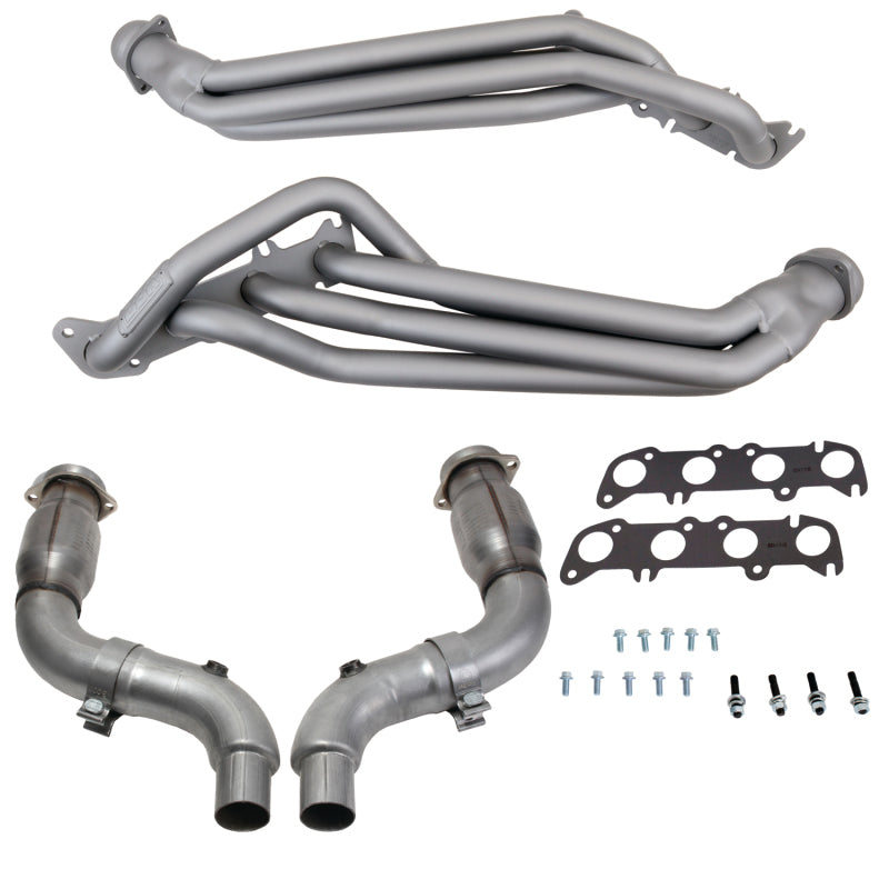 BBK 15-23 Ford Mustang GT 1-3/4 Long Tube Headers w/High Flow Catted X-Pipe (Ti Ceramic) - DTX Performance