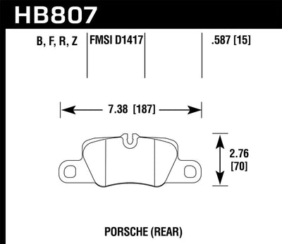 Hawk 2014 Porsche 911 Performance Ceramic Street Rear Brake Pads - High performance brakes for DTX Performance