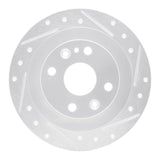 R1 90-03 Ford Escort Rear Right Drilled & Slotted Silver Brake Rotor