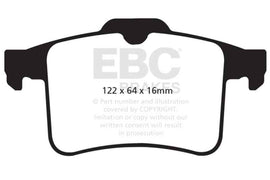 EBC 10-15 Jaguar XF 5.0 Supercharged (470) Yellowstuff Rear Brake Pads