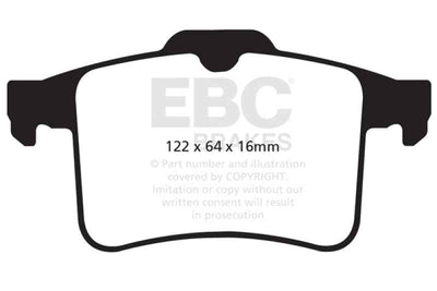 EBC 10-15 Jaguar XF 5.0 Supercharged (470) Yellowstuff Rear Brake Pads, performance car parts