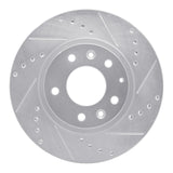 R1 06-15 Mazda MX-5 Miata Front Right Drilled & Slotted Silver Brake Rotor
