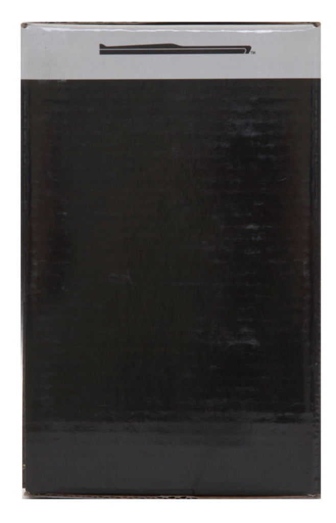 Black shipping box against white background