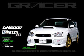 GReddy 04+ WRX & STi Fiberglass Front Lip Spoiler on Subaru Impreza