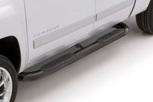 Load image into Gallery viewer, Lund 2019 Chevy Silverado 1500 Crew Cab 4in. Oval Curved Steel Nerf Bars - Black on white truck